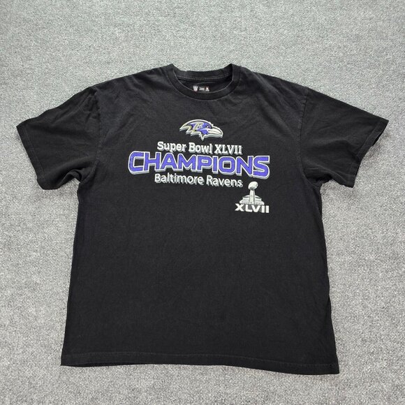 NFL Other - Baltimore Ravens Tshirt Mens‎ XL Black NFL Football Superbowl Champions XLVII